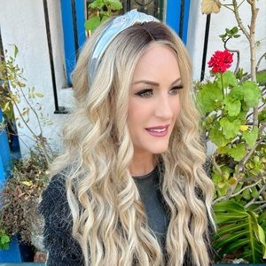 Silver Metallic Faux Leather Preppy Streetwear Daily Wear Top Knot 2” Headband